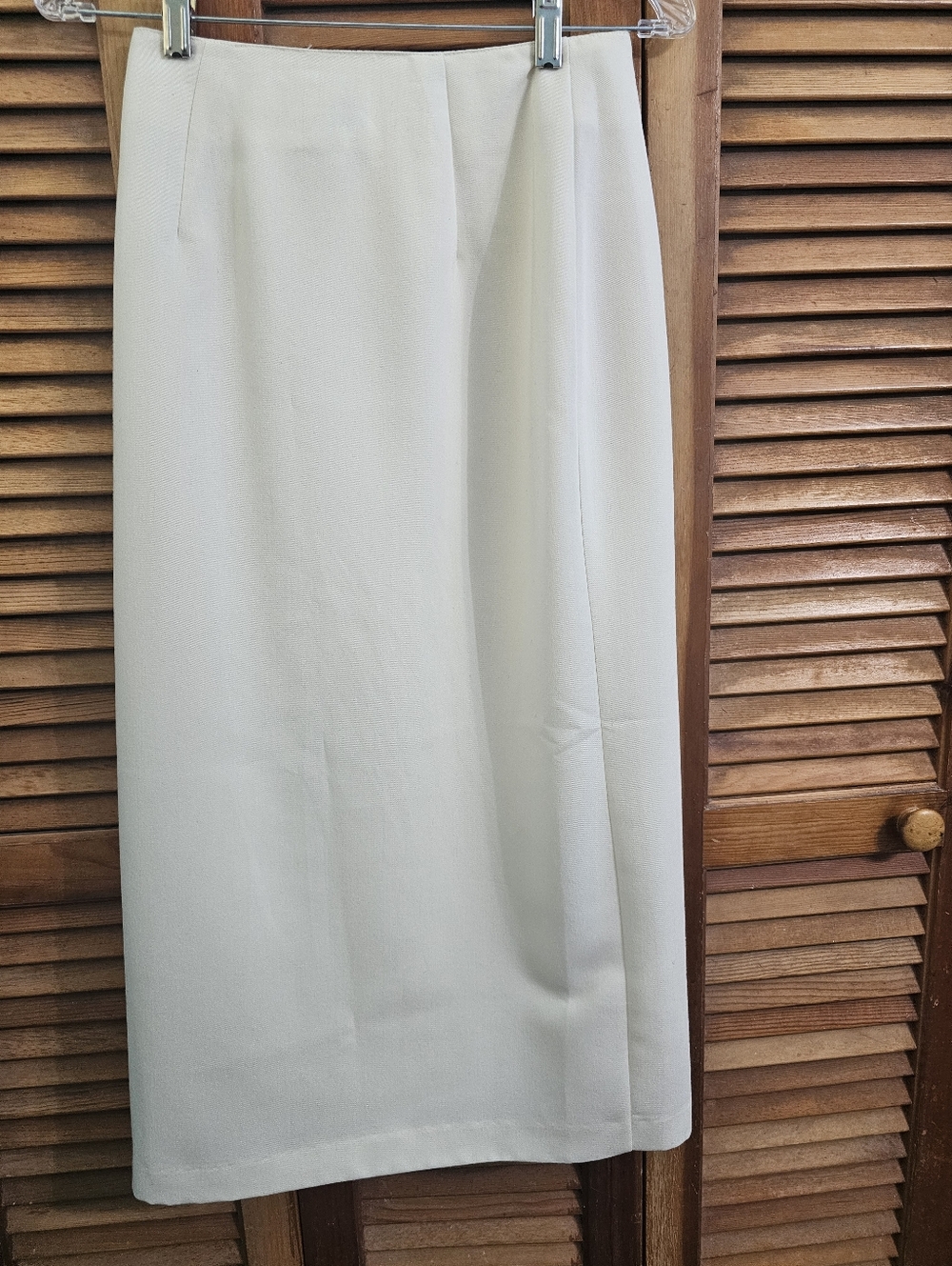 Vintage Michele New York Ivory Wrap Midi Skirt Button Detail Size 6 Timeless - Picture 2 of 4